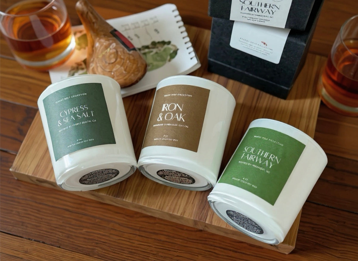 Cypress & Sea Salt - 8 oz. Resort Golf Candle – Luxe Candle & Bath Co.