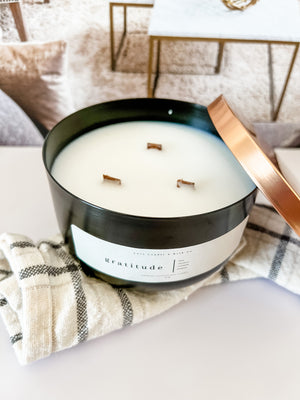 3-Wick Fall Brushed Metal Tin